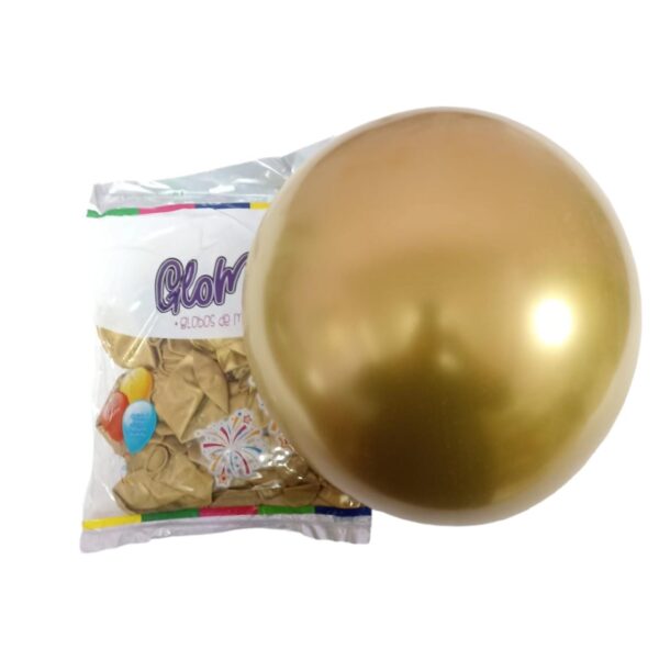 Bolsa de 50 globos de 12" Dorado Chrome