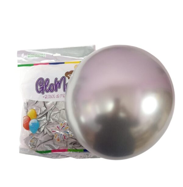 Bolsa de 50 globos de 12" Plata Chrome